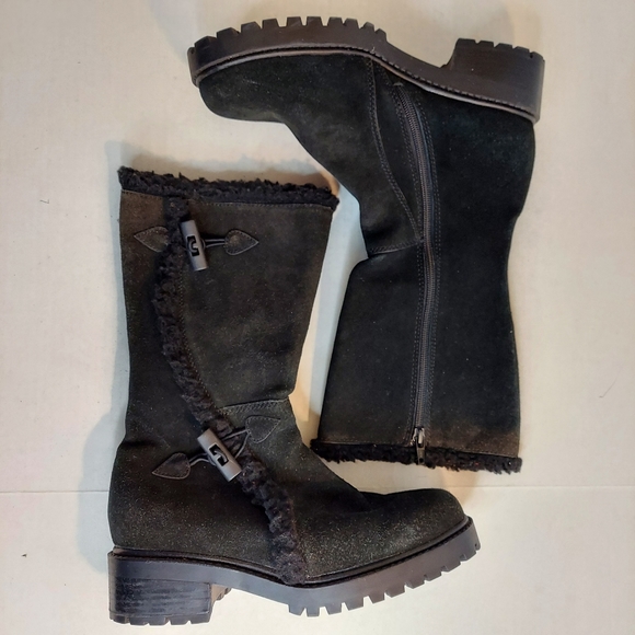 Rampage Iceberg Black Leather Suede Boots - Picture 3 of 16